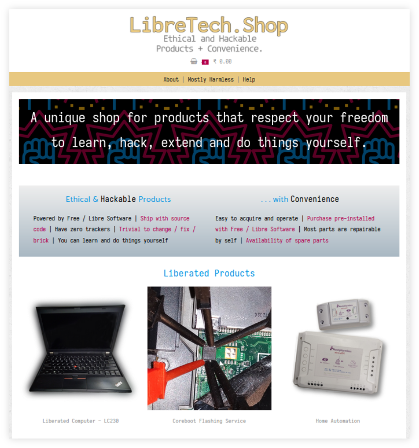 The Libre Tech Shop Website